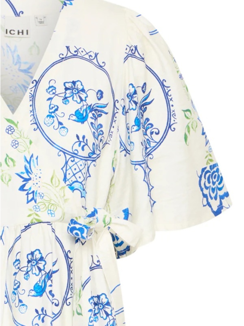 ICHI White & Blue Floral Maxi Wrap Dress - Picture 2 of 9
